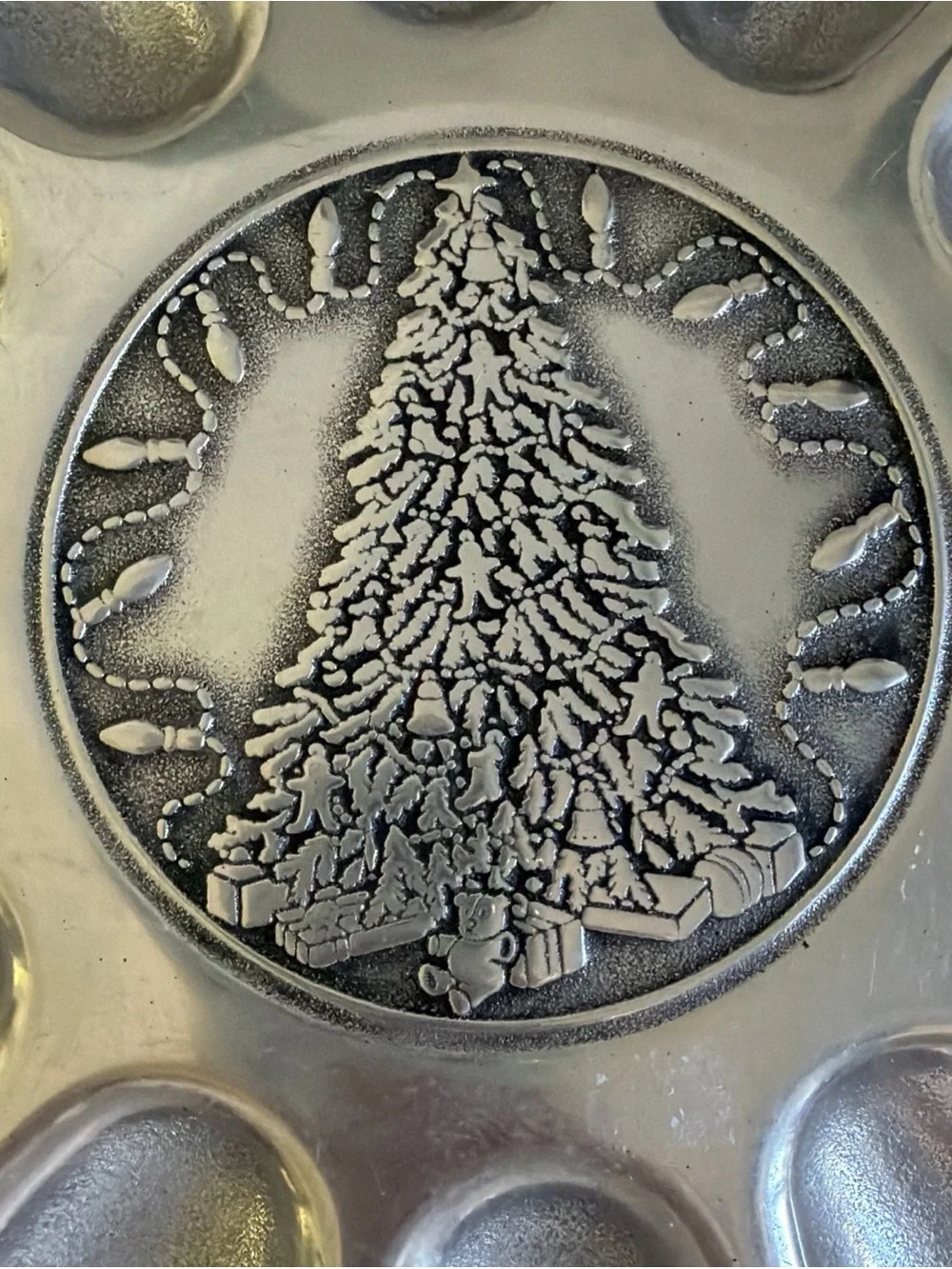 Wilton Armetale Pewter Holiday Tree Deviled Egg Server “tree light egg tray”